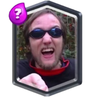 👊 question mark, avatar, clash royale style, man, sunglasses, pointing telegram sticker