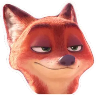 😏 Nick Wilde Zootopia fox, cartoon, animal, disney, zootopia, animated, character telegram sticker
