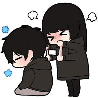 😤 cartoon, middle finger, angry, couple, relationship telegram sticker