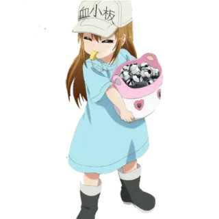 🎼 Cells at Work! 血小板 Anime, Cells at Work!, Blutplättchen, süß, Mädchen, Blutzellen telegram sticker