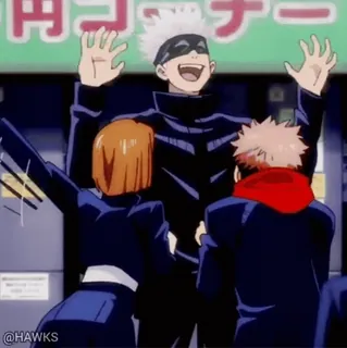 ❤️ Satoru Gojo Jujutsu Kaisen Anime, Gojo, Jujutsu Kaisen, Personagens, Sorrindo, Animação japonesa telegram sticker