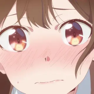 ❤️ Anime, Menina, Rubor, Fofo, Expressão whatsapp sticker