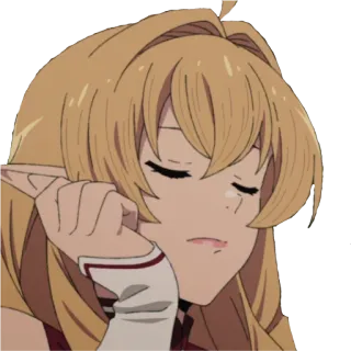 😏 anime, cô gái, buồn ngủ, dễ thương, tóc vàng telegram sticker