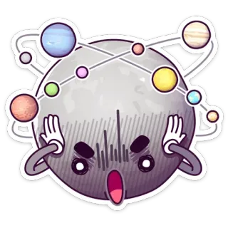 🤯 planet, solar system, space, cartoon, sticker telegram sticker