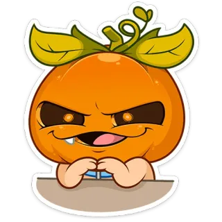 🎃 かぼちゃ, ハロウィン, 漫画, ステッカー, かわいい, 面白い, 顔, 邪悪な telegram sticker