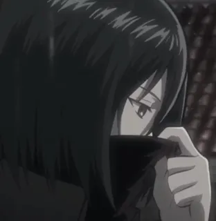🌿 Mikasa Ackerman Attack on Titan anime, attack on titan, mikasa ackerman telegram sticker