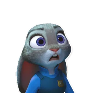 😧 Judy Hopps Zootopia lapin, police, dessin animé, animé, disney whatsapp sticker