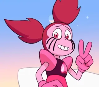 ✌️ Spinel Steven Universe cartoon, animation, Spinels, Spinel character, pink, peace whatsapp sticker