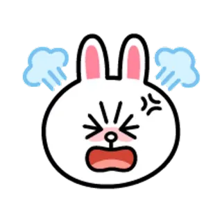 😋 arrabbiato, coniglio, cartone animato, frustrazione, emozione, contrariato, coniglio telegram sticker