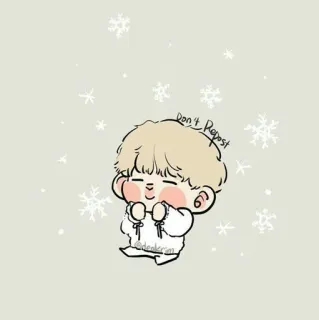 🍭 Don't Repost süß, Cartoon, Chibi, Schneeflocke, Winter telegram sticker