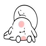 😴 imut, sedih, kartun, putih, kawaii, gambar, sederhana whatsapp sticker