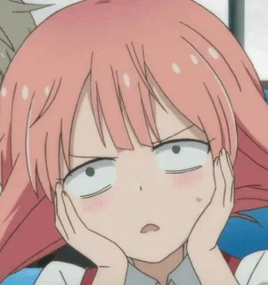 🤨 动漫, 女孩, 卡通, 表情, 震惊, 困惑, 担心, 可爱 whatsapp sticker