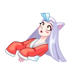 ✉️ 애니메이션, 카와이, 만화, 귀여운, 여자, 고양이 귀 telegram sticker
