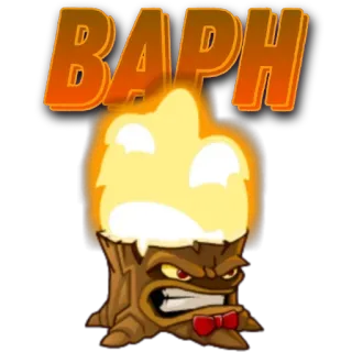 🌟 BAPH Cartoon, Wütend, Tiki, Baphomet, Figur, Pflanze telegram sticker