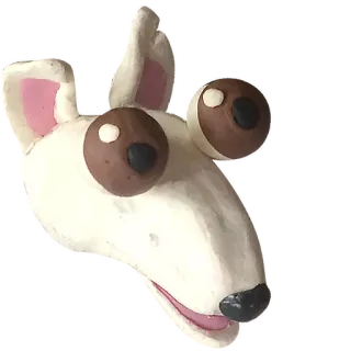 👁 dog, sculpture, animal, art, handmade, craft, funny, goofy telegram sticker