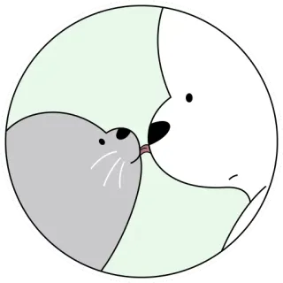 😘 Desenho animado, Foca, Urso polar, Animais, Fofo, Amizade, Desenho de animais telegram sticker