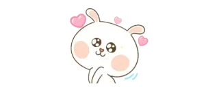 ✨ coniglio, kawaii, cuori, carino, cartone animato, animale telegram sticker