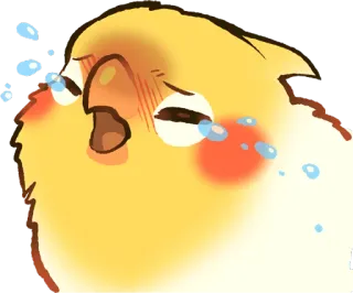 😭 悲しい, 鳥, 泣く, 涙, 感情的, 苦悩, アニメ telegram sticker