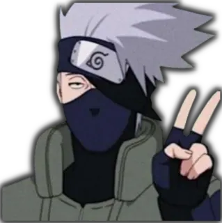 ✌️ Kakashi Naruto 애니메이션, 카카시, 나루토, 닌자, 평화 telegram sticker