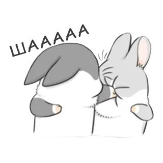👊 Hase, süß, Kaninchen, Tier, Cartoon telegram sticker