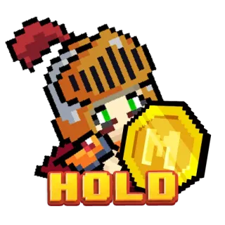 💰 HOLD knight, pixel art, game, coin, helmet, hold, armor telegram sticker