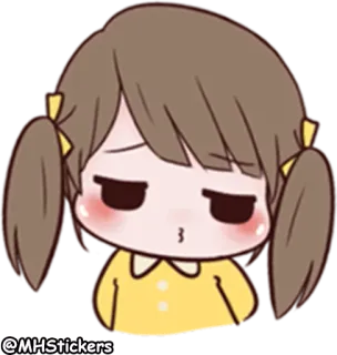 😞 @MHStickers стикер, мультфильм, девочка, милый, грустный telegram sticker