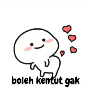 😀 boleh kentut gak cute, cartoon, love, emoji telegram sticker