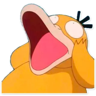 😱 Psyduck Pokemon โกลดั๊ก, โปเกมอน, อนิเมะ, การ์ตูน whatsapp sticker