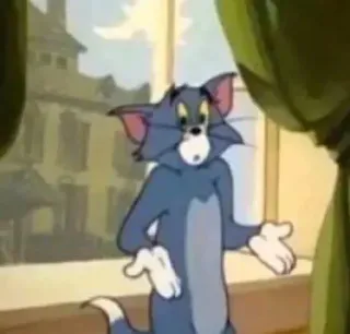❔ Tom Cat Tom and Jerry Katze, Cartoon, animiert, Figur, lustig, Ausdruck telegram sticker