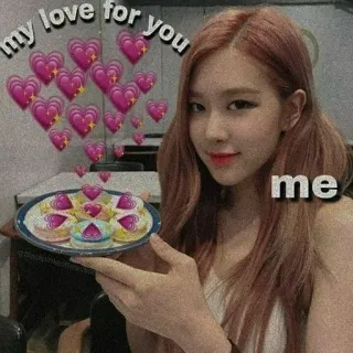 ✌️ my love for you, me cinta, hati, gadis, macaron, makanan whatsapp sticker