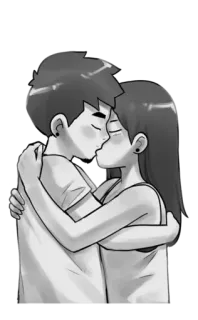 😘 bacio, amore, romance, coppia, affetto, relazione, cartone animato, illustrazione telegram sticker