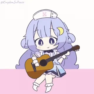 🎸 anime, chibi, nurse, guitar, cute, cartoon telegram sticker
