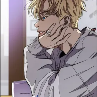 🕸 AWESOME CLASS Anime, Masculino, Pelo Rubio, Sudadera con Capucha, Clase Genial telegram sticker