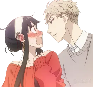 👩‍❤‍💋‍👨 Yor Forger Spy × Family anime, spy x family, yor, forger, personnage, mignon, couple telegram sticker