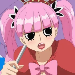 🐰 Perona One Piece Anime, One Piece, Perona, Cartone animato, Capelli rosa, Principessa whatsapp sticker