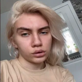 😚 persona, rubia, retrato, mujer, cara, belleza telegram sticker