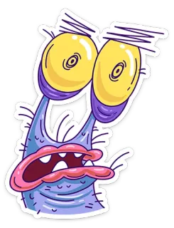 😳 monstre, dessin animé, yeux, violet, autocollant, fou, drôle, illustration telegram sticker