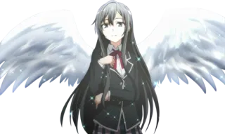 😇 Anime, Anjo, Asas, Uniforme escolar, Garota telegram sticker