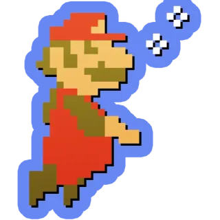 🧜‍♂️ Mario Super Mario Bros. Mario, Super Mario Bros., Jeu vidéo, Pixel art, Personnage, Saut telegram sticker