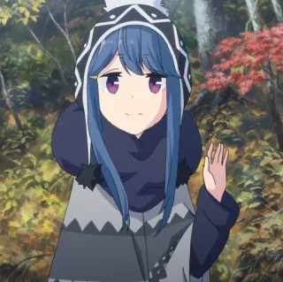🛵 Rin Shima Yuru Camp Anime, Cartone animato, Carino, Personaggio, Ragazza, Shojo telegram sticker
