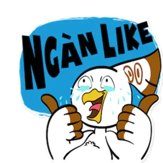 👍 NGAN LIKE Desenho animado, Pássaro, Polegar para cima, Feliz, Chorando, Vietnamita telegram sticker