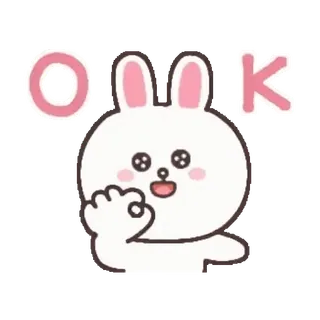 🐻 OK ok, coniglio, carino, approvazione, accordo, coniglio whatsapp sticker