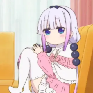 🍚 Kanna Kamui Miss Kobayashi's Dragon Maid Anime, Kanna, Dragão, Fofo, Kawaii whatsapp sticker
