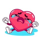 😭 coeur, pleurer, triste, larmes, dessin animé, émotion telegram sticker