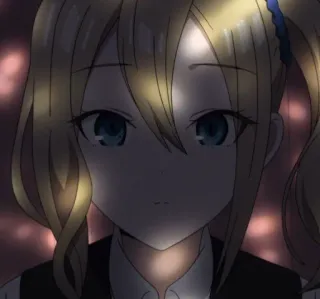 ✨ Hayasaka Ai Kaguya-sama: Love Is War Anime, blond, Haare, blaue Augen, Cartoon, ernst whatsapp sticker
