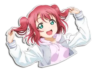 😃 Ruby Kurosawa Love Live! Sunshine!! Anime, Personaggio, Cartone animato, Ruby Kurosawa, Love Live, Sunshine whatsapp sticker