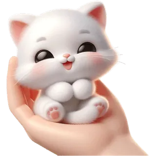 😁 gatto, gattino, carino, animale, animale domestico, mano, kawaii telegram sticker