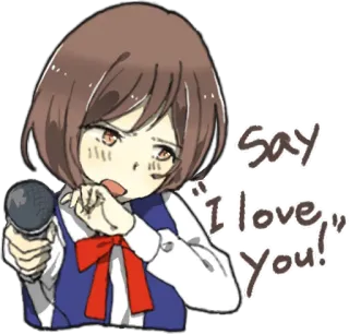 ❤️ Say "I love you!" Anime, Chica, Amor, Mensaje, Lindo telegram sticker
