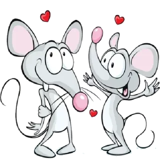 😍 мышь, мультфильм, любовь, сердечки, милый, животные, дружба telegram sticker