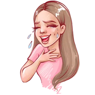 😂 mujer, llorando, riendo, feliz, lágrimas, emocional, chica telegram sticker
